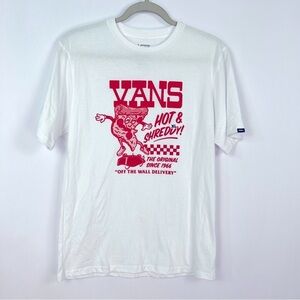 2/$30 Boys Vans Graphic T-shirt Hot and Shreddy Pizze White and Red sz XL